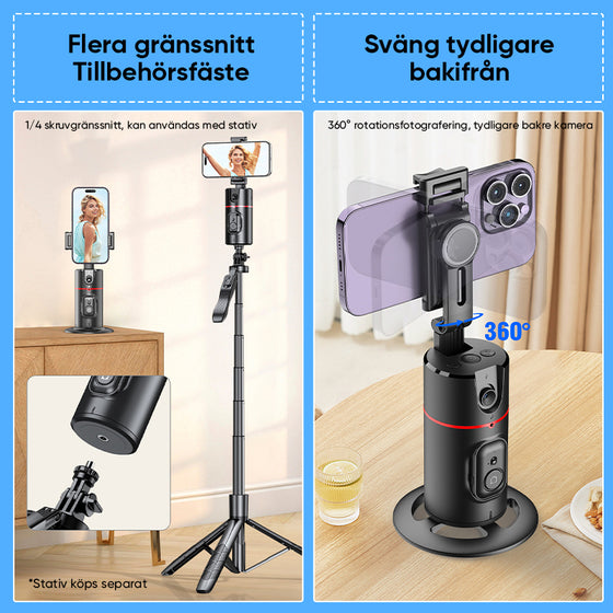 360° Smart Tracking Gimbal med Ansiktsigenkänning