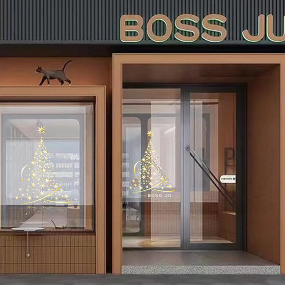 Julgran fönster klistermärke