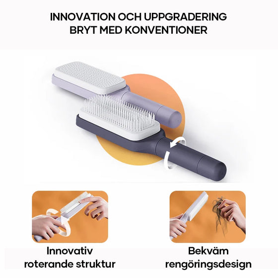 Självrengörande antistatisk massagekam