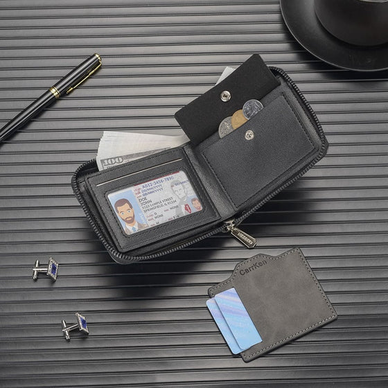 Horisontell herrplånbok i retrostil med prägling