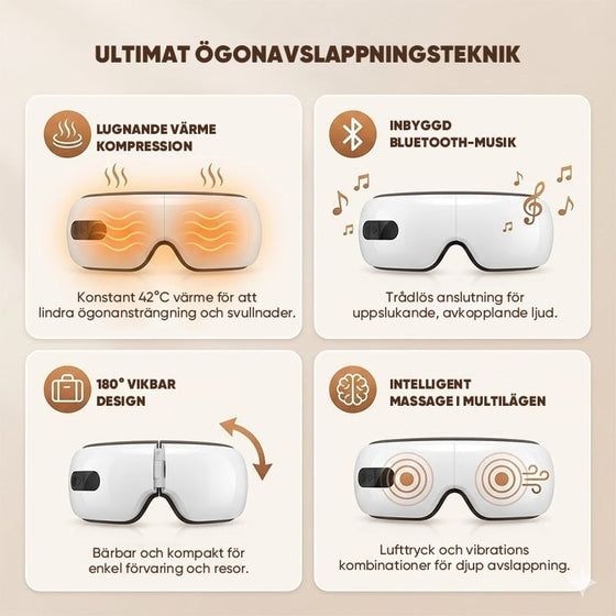 Uppvärmd ögonmassageapparat med musik