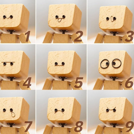 Skakande träfigur-man