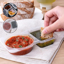 Snackbehållare med dubbla fack med lock