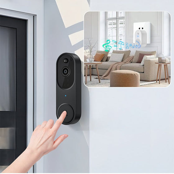 Trådlös kamera för smart dörrklocka - utomhusövervakning med HD-nattseende
