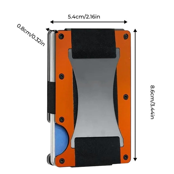 Kortfodral i aluminiumlegering med rem