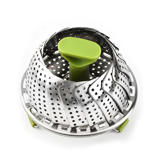 Blomformad fällbar ångkokare av stål