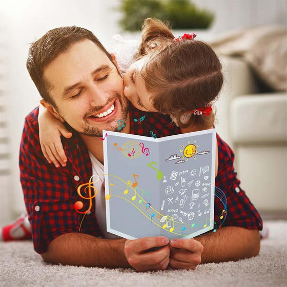 Handgjord tecknad ljudhälsningskort