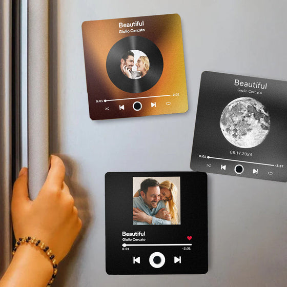 Album kylskåpsklistermärken - Dekorativ musik ram  foton för par