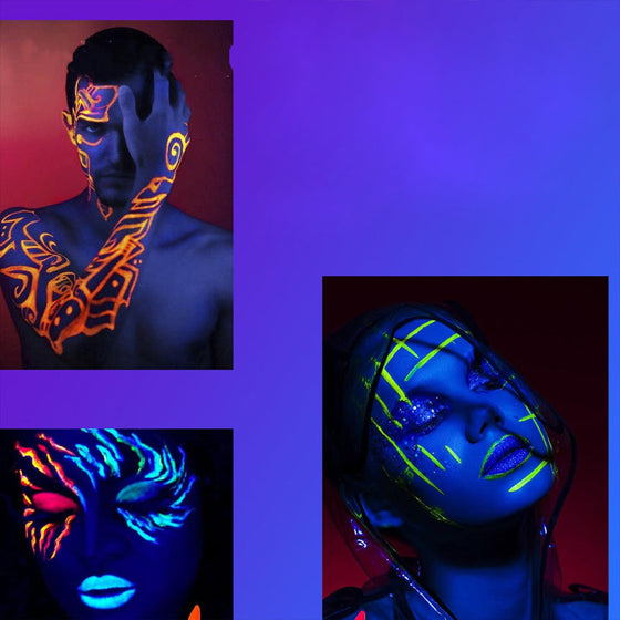 UV-neon ansiktsfärgspennor – 12 färger