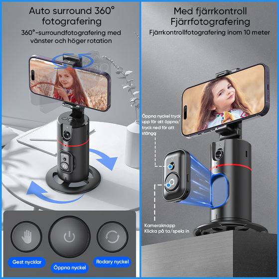 360° Smart Tracking Gimbal med Ansiktsigenkänning