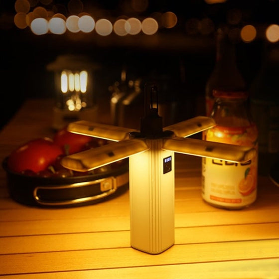 Fyrblads vikbar campinglampa