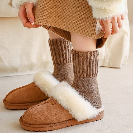 Mellanhöga ullstrumpor dam