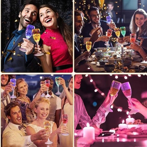 Självlysande champagneglas