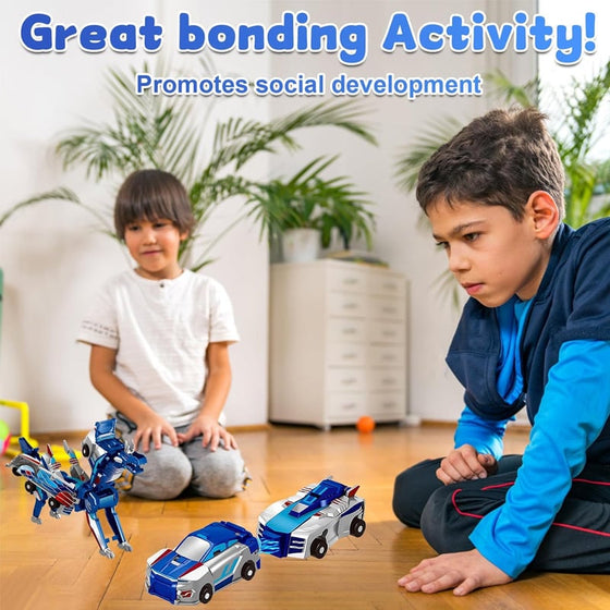 2-I-1 Magnetisk Bil Som Förvandlas Till Flygande Drake Och Enhörning