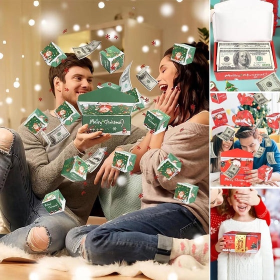 Julöverraskningsexplosion studsande presentask