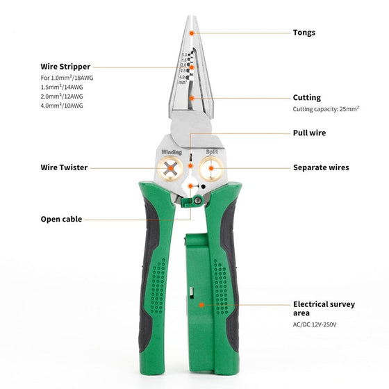 8-i-1 Spänningsmätande Avmantlingstänger