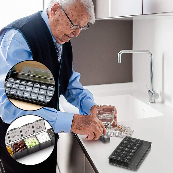 28-facks stor kapacitet bärbar pillerorganisatör