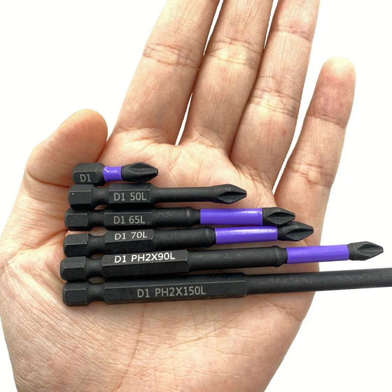 Lila halkfria skruvmejselbitar set