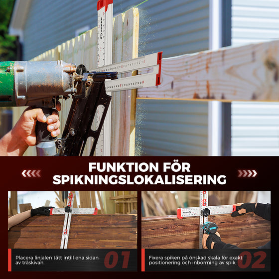 4 I 1 Linjal för positionering vid borrning