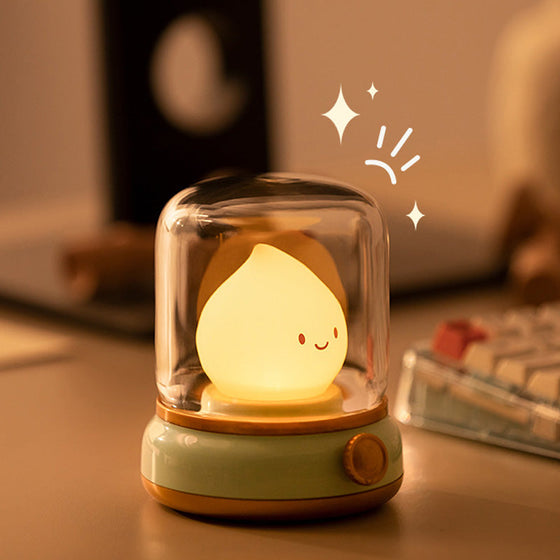 Retro nattlampa med levande ljus