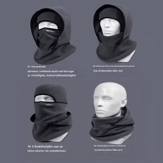 Allt-i-ett Halsvärmare & Cykelmask
