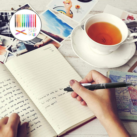 Flerfärgade Raderbara Gelpennor (12 st)