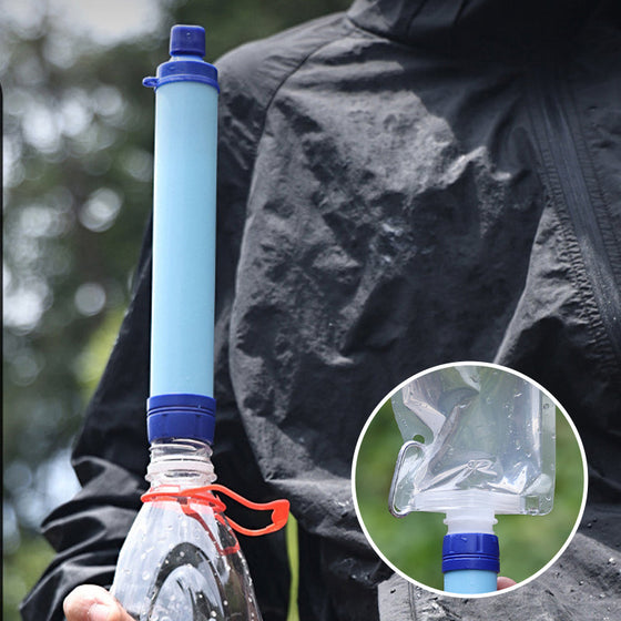 Nödvattenrenare för utomhusbruk sugrör