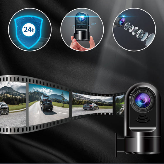 1080P HD 360° Roterande Mini ADAS Dashcam