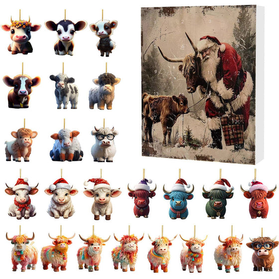 Jul adventskalender Yak Santa Akryl Cartoon Pendant Blind Box