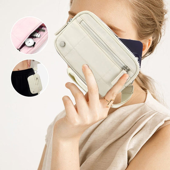 Quiltad handledsväska med armband