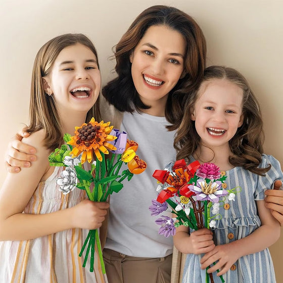 Blombukett byggklossar adventskalender set