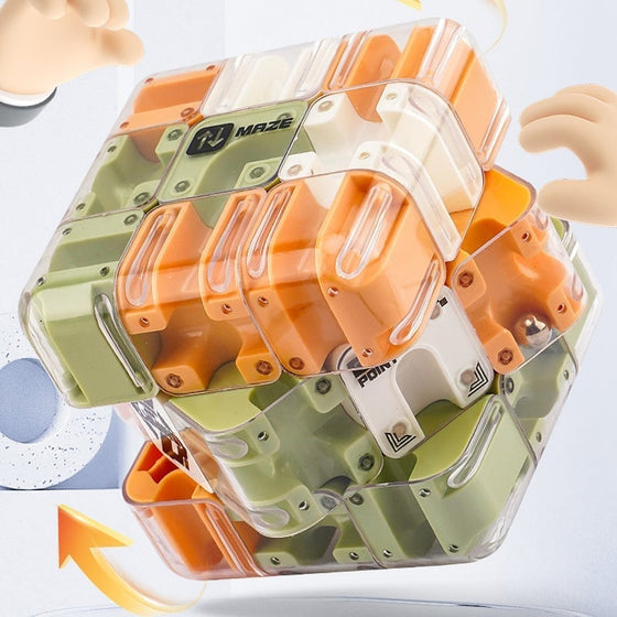 3D rullande boll labyrintkub