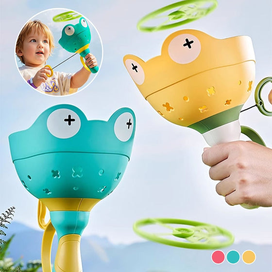 Utomhuskatapult handhållen flygande tefat med dragsnöre