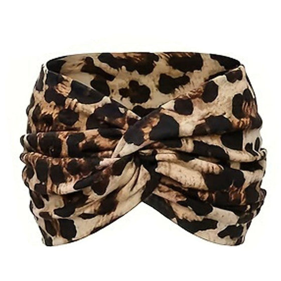 Tryckt korsad yogahårband