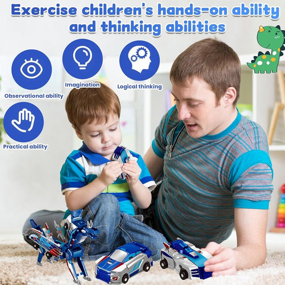 2-I-1 Magnetisk Bil Som Förvandlas Till Flygande Drake Och Enhörning