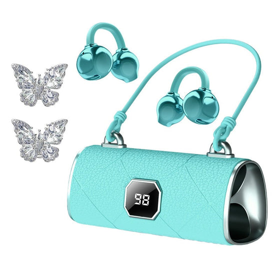 Trendiga trådlösa hörlurar med clip-on-funktion