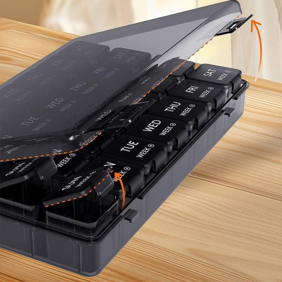 28-facks stor kapacitet bärbar pillerorganisatör
