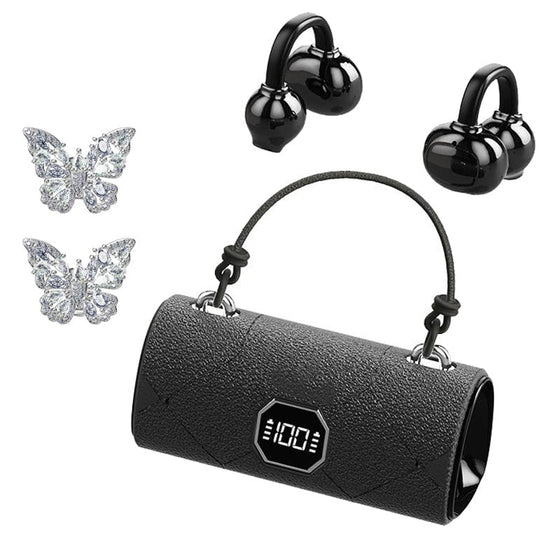 Trendiga trådlösa hörlurar med clip-on-funktion