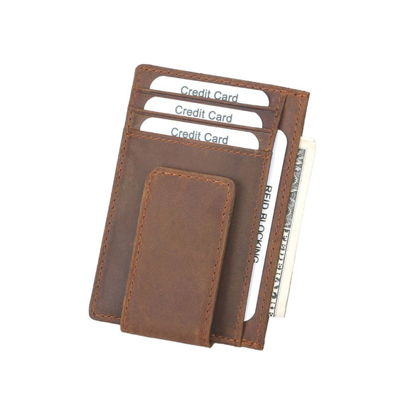 Anti-stöld Äkta Läder Multi-Kortfodral