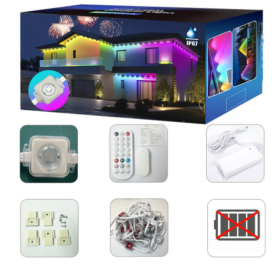 Färgglada takfotslampor för utomhusbruk