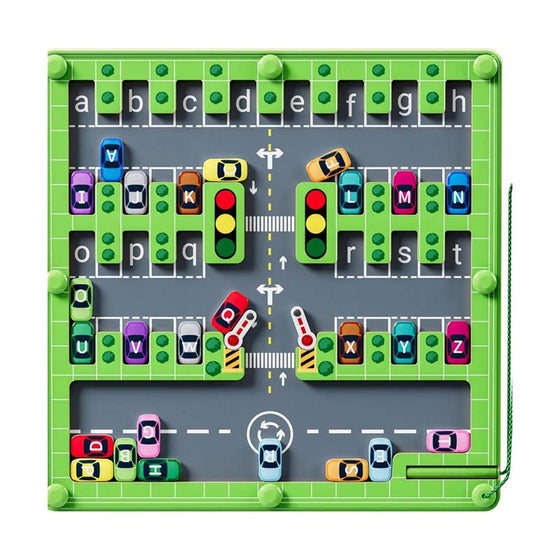Magnetisk alfabetisk bilparkleksak