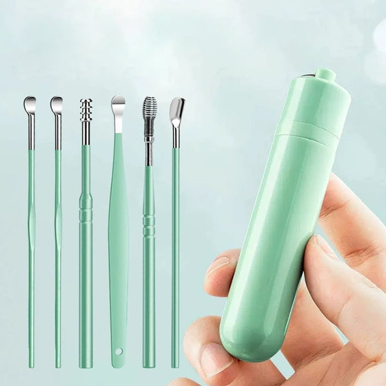 6-Pack Set Med Spiralformade öronmassageverktyg I Rostfritt Stål