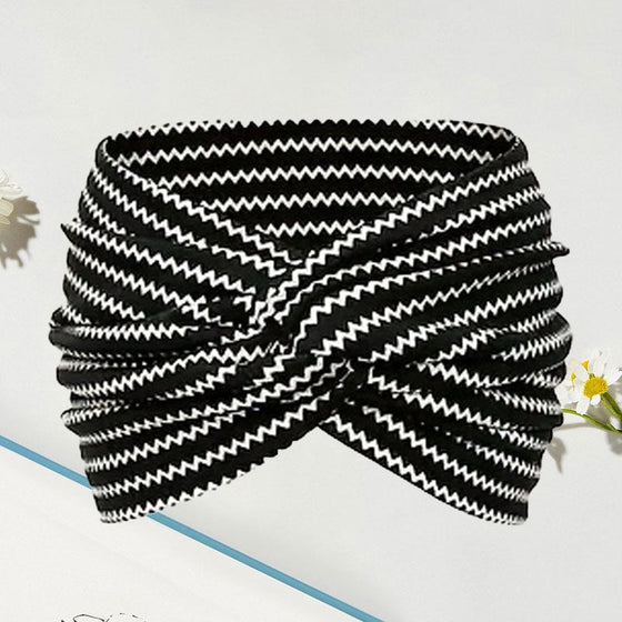 Tryckt korsad yogahårband