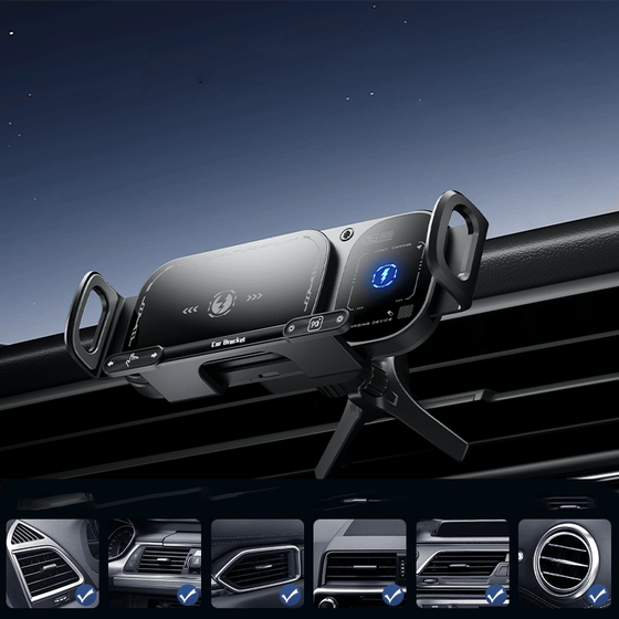 Trådlös Laddningsstation Med Roterande Mobilhållare För Bil