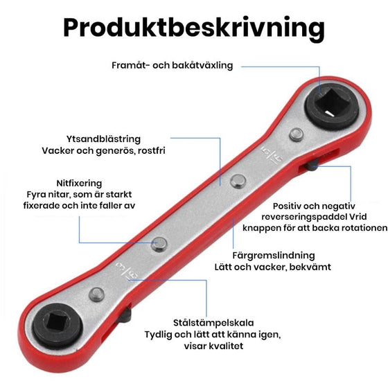 Underhåll Dubbelsidig Fyrkantig Spärrnyckel