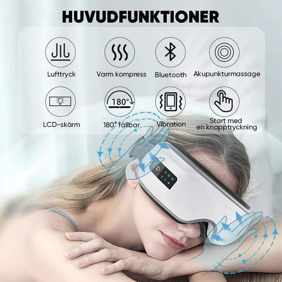 Uppvärmd ögonmassageapparat med musik