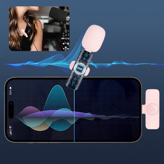 Professionell trådlös Lavalier Lapel-mikrofon