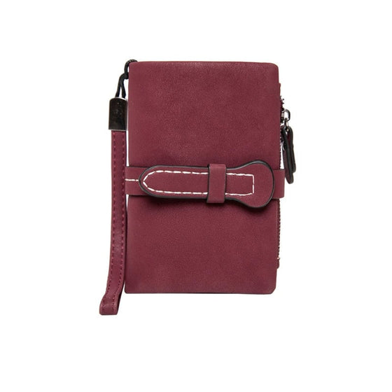 Enfärgad, Vikbar Kort Plånbok Med Myntfack