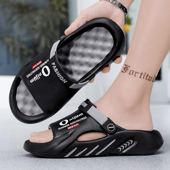 Sommarslip-on sandaler med halkskydd