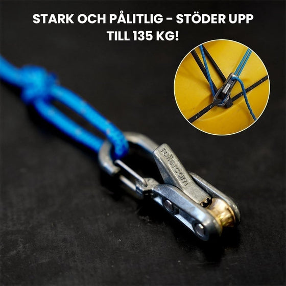 Verktyg för att spänna och sätta fast linor och rep